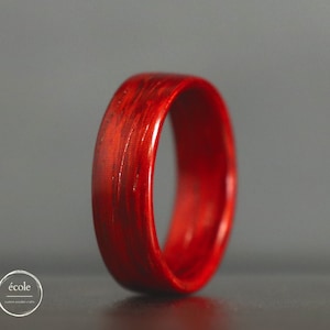 Padauk Wooden Ring, Red Wood Ring, Bentwood Ring, Wood Wedding Band, Wood Ring Men, Promise Ring For Him and Her, Wood Minimalist Ring