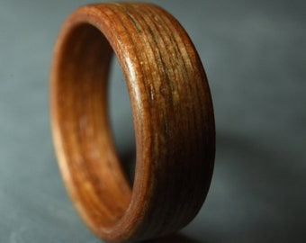 Sapele Mahogany Wood Ring - Handmade Bentwood Ring - Handcrafted Wooden Ring for Men - Wood Wedding Band