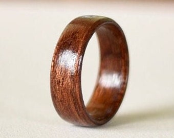 Mahogany Wooden Ring, Wood Engagement Ring, Wood Ring Men, Promise Ring For Him, Bentwood Ring, Wood Wedding Band, Mens Wedding Ring