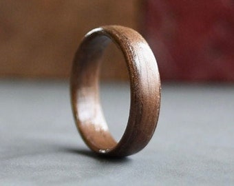 Walnut Wooden Ring, Wood Wedding Band, Nature Wedding Ring, Wood Ring Men, Engagement Ring, Promise Ring For Him, Wood Minimalist Ring