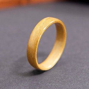 American Cherry Wooden Ring - Handcrafted Wood Ring - Handmade Bentwood Ring - Wood Wedding Band - Wood Ring Men