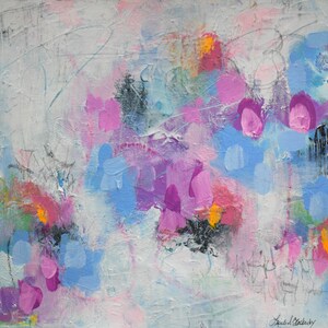 Original wall decor abstract acrylic & mixed media painting small, acrylic and mixed media abstract painting, painting on paper on paper