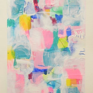 Original wall decor abstract acrylic & mixed media painting small, acrylic and mixed media abstract painting, painting on paper on paper
