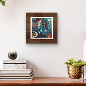 Original wall decor abstract acrylic & mixed media painting small, acrylic and mixed media abstract painting, painting on paper on paper