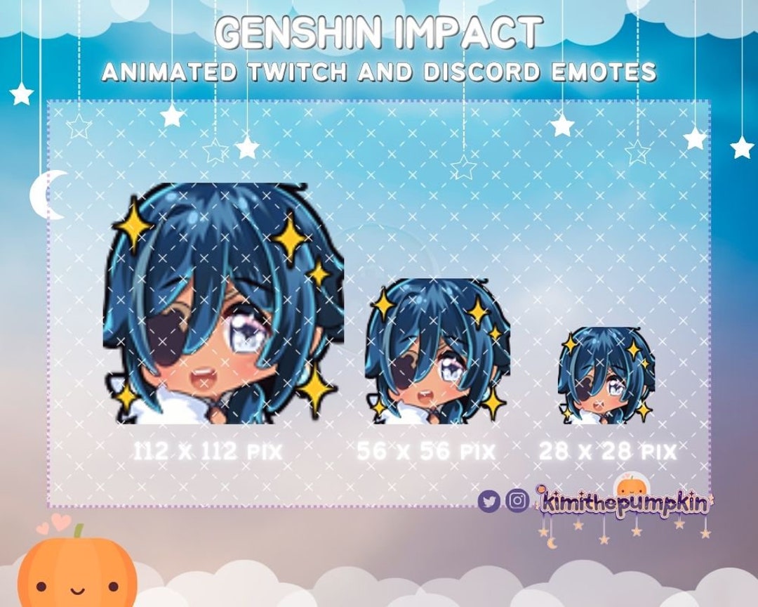 Kaeya Shiny Sparkle Animated Emote / Genshin Impact Twitch Etsy