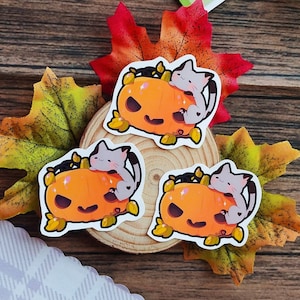 Cute pumpkin sticker / Halloween stickers/Autumn season / Pumpkin sticker / Fall and Autumn stationery/ Laptop sticker spooky season