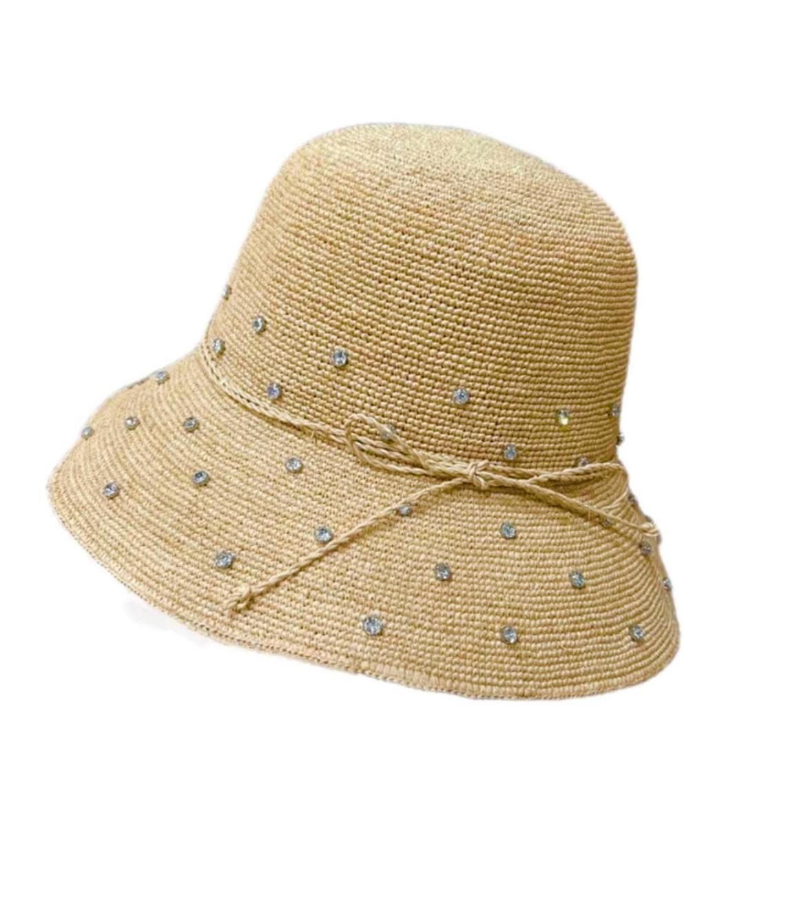 Rhinestone Straw Hat - Etsy display picture 2