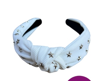 White star embellished knotted headband