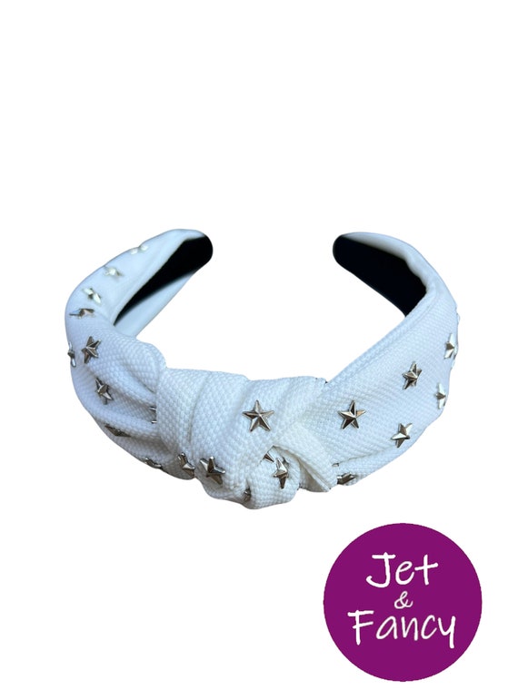 White Star Embellished Knotted Headband - Etsy display picture 1