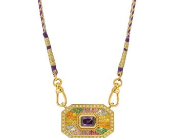 Multi color Scapular Braided Adjustable Corded Necklace