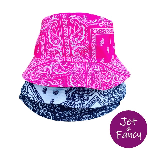 Womens Bandana Bucket Hat Etsy