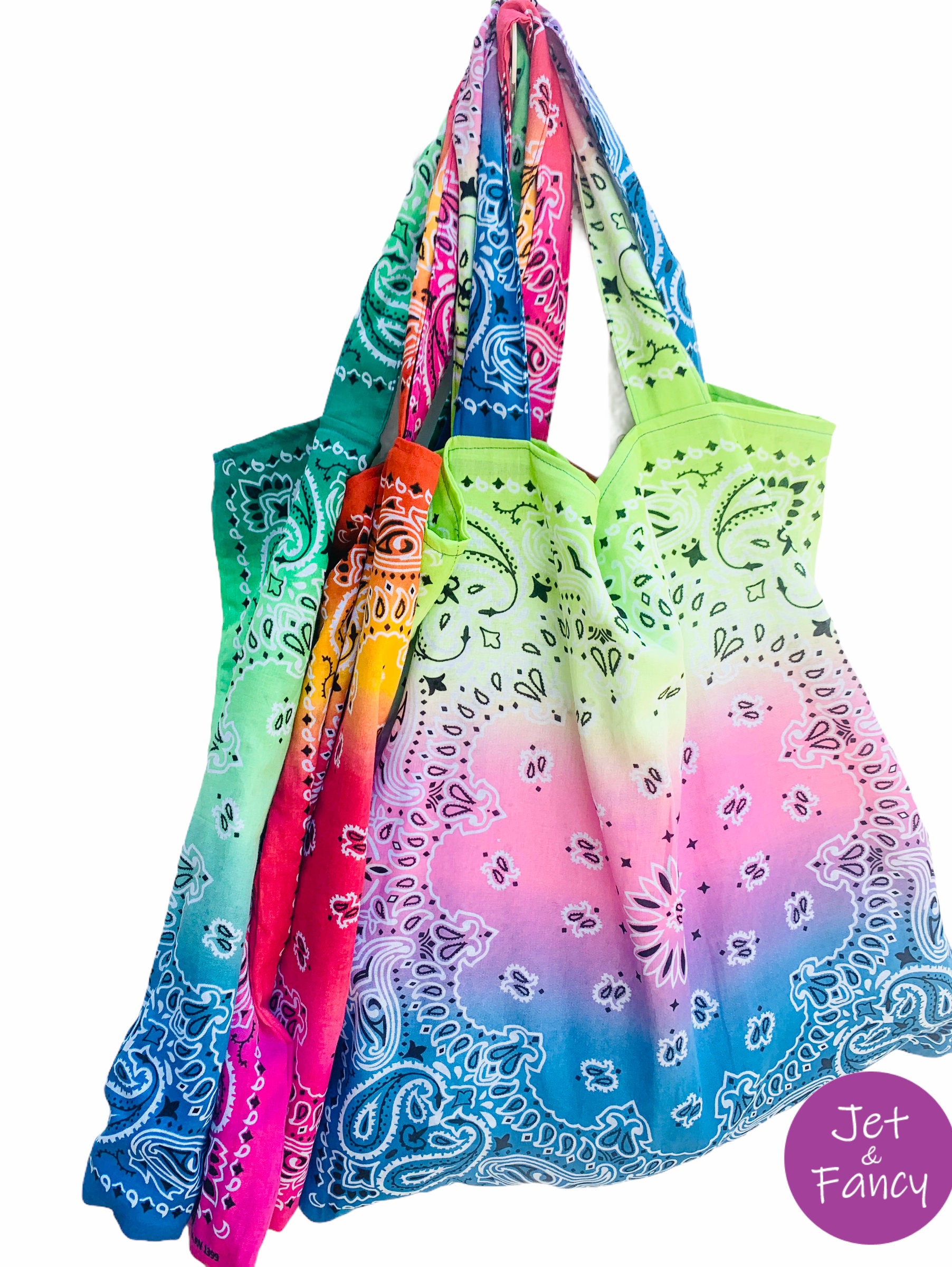 Tie Dye Bandana Print Large Tote - Etsy