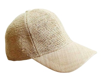 Chapeau En Crochet Raphia De Madagascar - Fait Main, Paille Capeline