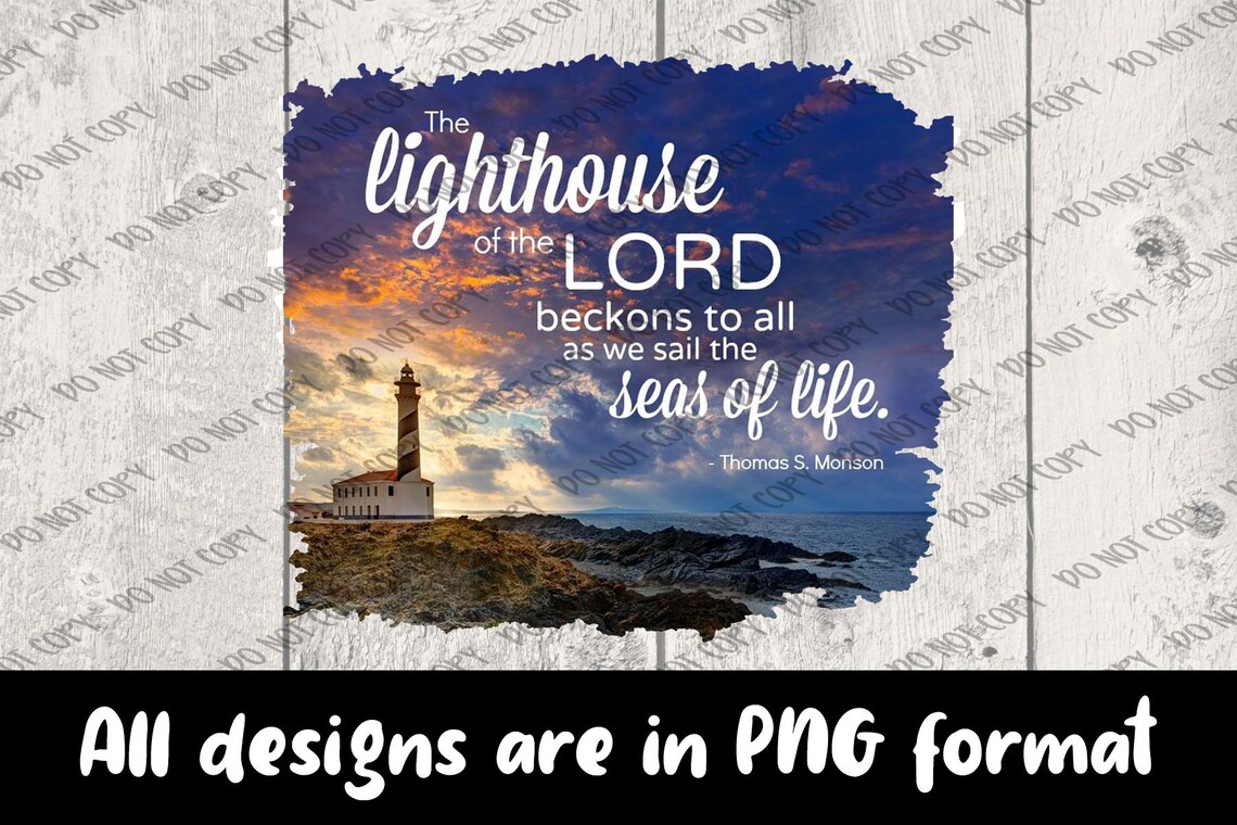 Inspirierender Spruch Leuchtturm PNG Digital Design Etsy
