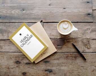 Undated Yearly Calendar: Modern Printable Planner (Digital Download)