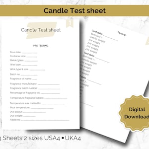 Candle testing sheet printable - keep all your burn test records together with this essential planner.