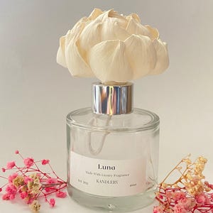 Glass Reed Diffuser with Flower/ 100ml / Free P & P