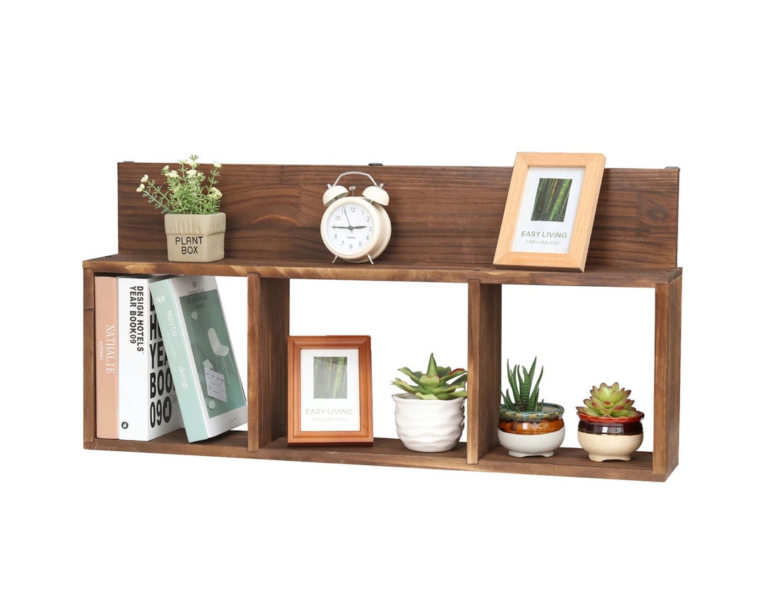 Rustic Wall Mount Cube Shelf Living Room Display Organizer Etsy