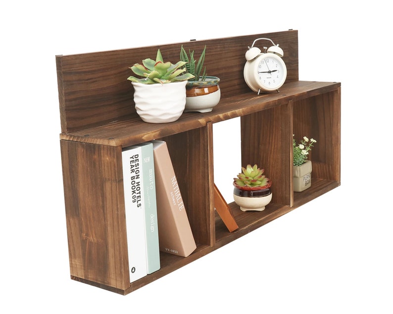 Rustic Wall Mount Cube Shelf Living Room Display Organizer Etsy