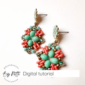 Tutorial de pendientes "Pinch of Cinnamon" - Por Nitti - Tutorial de abalorios - Tutorial de joyería con abalorios con ilustraciones y fotos