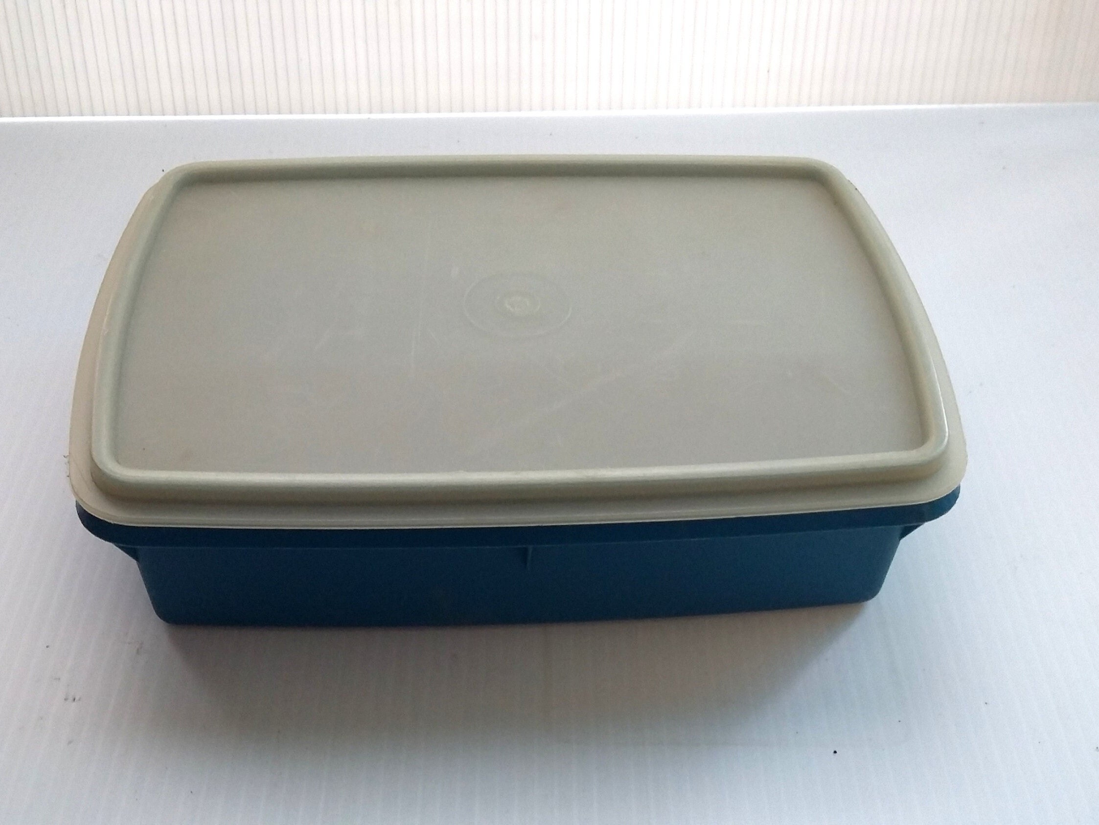 Vintage Tupperware Blue Stow-N-Go Sewing Craft Box Organizer 767-12 768-13