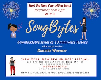 SongBytes: Subscription set of 13 mini-lessons. Sing with confidence & joy!