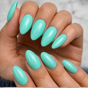 Mint Green Press On Nails | Re-usable | Custom shapes and sizes