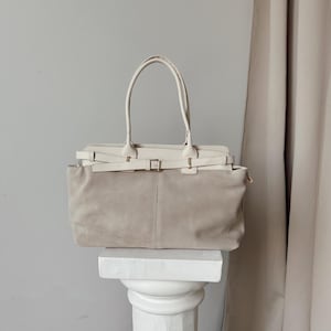 Premium Genuine Suede Leather Bag , Suede Leather Bag, brown suede bag, Designer Shoulder Tote Bag