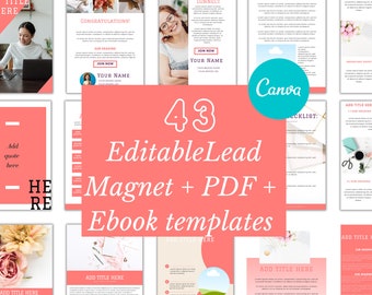 Editable Ebook Template for Canva | Editable Workbook Template | Blogger Ebook | Course Workbook | Lead Magnet Canva | Ebook branding