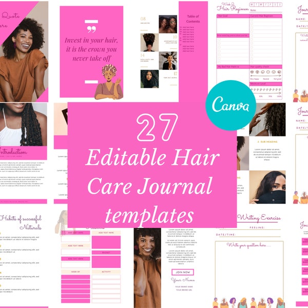 Journal capillaire pour tous les types de cheveux| Journal de soins capillaires naturels pour les femmes noires, soins capillaires noirs, cadeau de soins capillaires