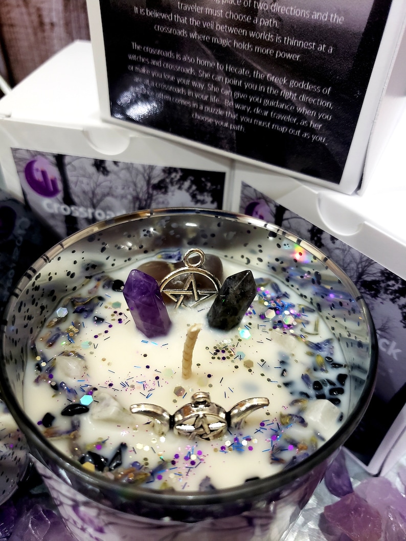 The Crossroads Candle, Crystal Candles, Intention Candles, Witchy Candles, Hecate Candles, Soy