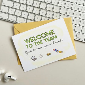 Lustige Willkommenskarte für neue Kollegen im Team - Schön Dich an Board zu haben