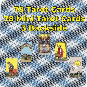 78 Tarot Cards + 3x back in PDF, Ai and Png - Digital - Waite Tarot