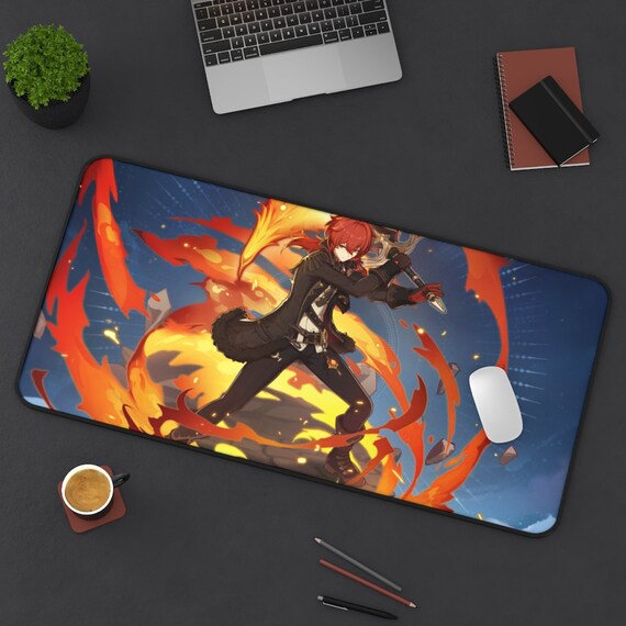 Genshin Impact Mouse Pad Desk Mat Anime Desk Mat Diluc Etsy Australia