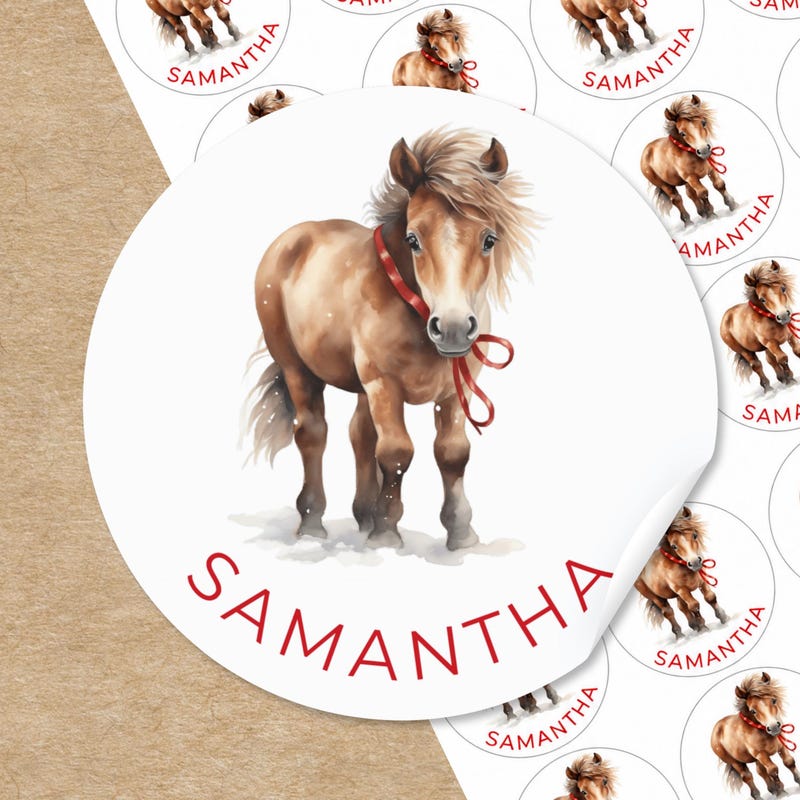 Christmas Pony Sticker - Etsy UK