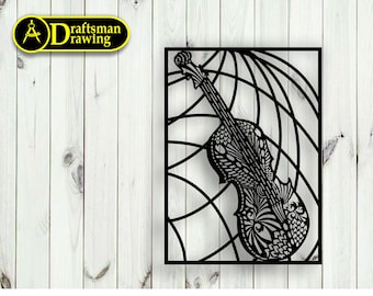 Violin Wall Art Decor, Laser Cut File (Digital Download)