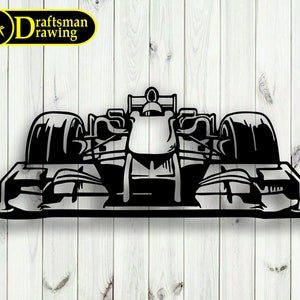 Formula Race Car Wall art Decor vectorbestand voor lasersnijden, plasmasnijden (dxf, dwg, cdr, svg) Metalic & Wood CNC-machine