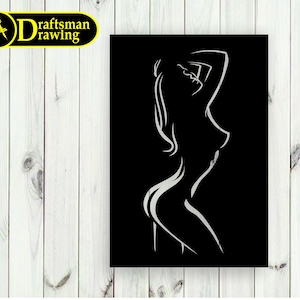 Naked Woman Wall art Decor vector file for laser cutting , plasma cutting ( dxf , dwg , cdr , svg ) Metalic & Wood CNC machine