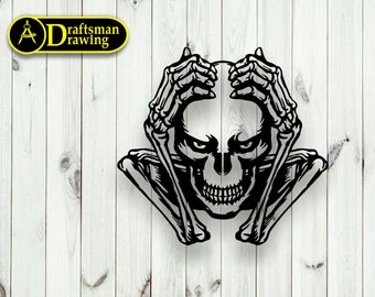 Skull Wall Art Decor Vector File for CNC Laser Cutting (Digital Download)