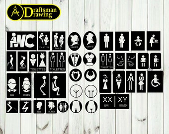 Fichier de dessin vectoriel unisexe WC Bundle Decor pour découpe laser, découpe plasma (dxf, dwg, cdr, svg) machine CNC en métal et en bois !