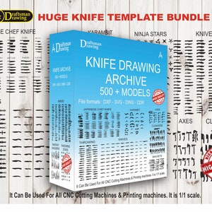 Knife Blanks Template Bundle (550 in 1 ) Drawing file for laser cutting, plasma cutting and waterjet cutting ( dxf , dwg , svg )