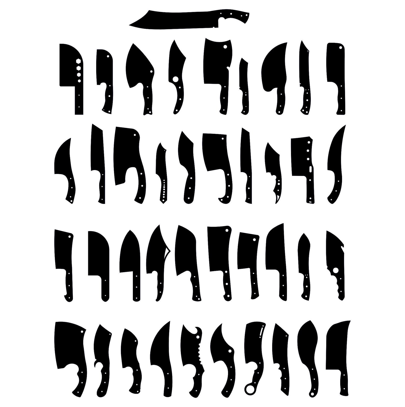 Knife Blanks Template Bundle 550 in 1 Drawing File for Etsy