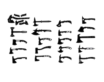 20 Camp Axe Blade Blanks, Laser Cut Files (dxf, dwg, svg, ai, cdr)