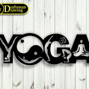 Yoga Wall art  Decor vector drawing file for laser cutting , plasma cutting  ( dxf , dwg , cdr , svg  )  Metalic & Wood CNC machine!