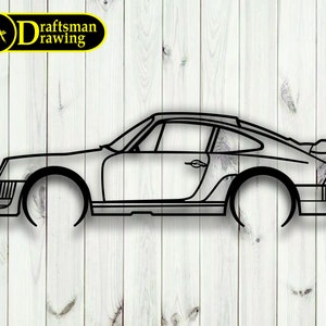 Sports Car Wall art Decor vector file for laser cutting , plasma cutting ( svg , dxf , dwg , cdr ) Metalic & Wood CNC machine!