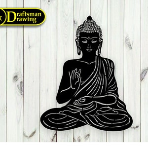 Buddha   Decorvector drawing file for laser cutting , plasma cutting  ( dxf , dwg , ai , cdr , svg )  Metalic & Wood CNC machine!