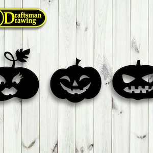 Halloween Pumpkin Wall art  Decor vector drawing file for laser cutting , plasma cutting (dxf , dwg , cdr , svg)Metalic & Wood CNC machine!