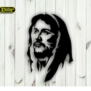 Jesus Wall art  Decor vector drawing file for laser cutting , plasma cutting( dxf , dwg , cdr , svg )Metalic & Wood CNC machine!