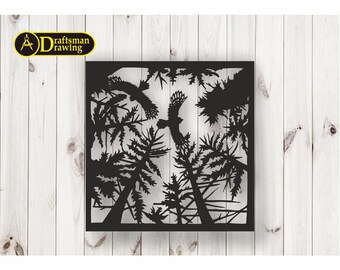 Fichier vectoriel de décoration d'art mural Hawk pour la découpe laser, découpe plasma (dxf, dwg, cdr, svg) machine CNC en métal et en bois !