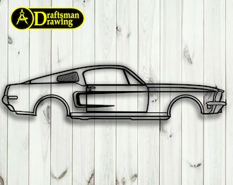 Sports Car Wall art Decor vector file for laser cutting , plasma cutting ( svg , dxf , dwg , cdr) Metalic & Wood CNC machine!